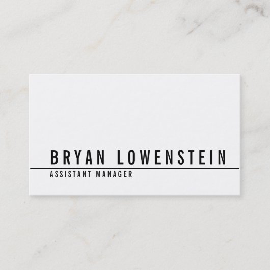 Carte De Visite Moderne chic noir blanc simple (Devant)