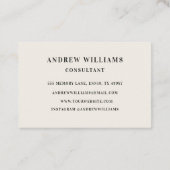 Carte de visite moderne chic noir et blanc (Dos)