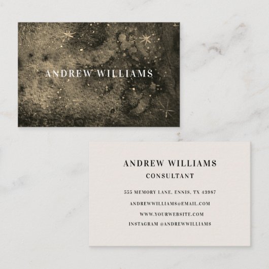 Carte de visite moderne chic noir et blanc (Devant / Derrière)