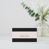 Carte de visite moderne chic noir et crème blanc c (Debout devant)