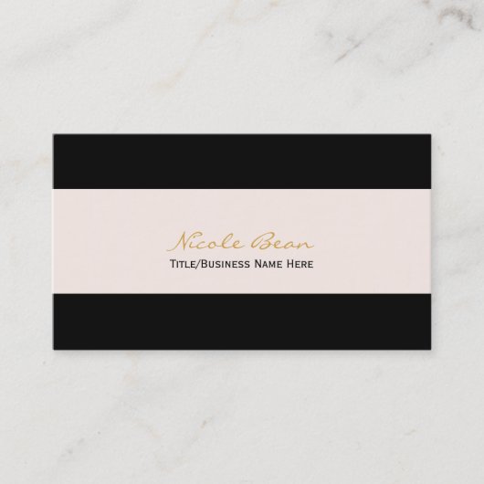 Carte de visite moderne chic noir et crème blanc c (Devant)
