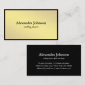 Carte De Visite Moderne Chic noir et or Foil Luxe (Devant / Derrière)