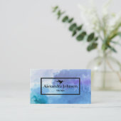 Carte De Visite Moderne Chic Noir Humming Bird Faux (Debout devant)