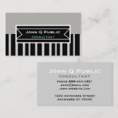 Carte De Visite moderne chic noir rayures personnalisées double fa (Devant / Derrière)