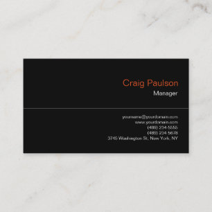 Carte de visite moderne chic noir tendance