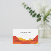 Carte De Visite Moderne chic orange et blanc (Debout devant)