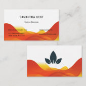 Carte De Visite Moderne chic orange et blanc (Devant / Derrière)