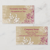 Carte De Visite Moderne & Chic Ornemental violet & blanc Abstrait (Devant / Derrière)