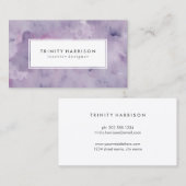 Carte De Visite Moderne chic pourpre de l'aquarelle | de lavande (Devant / Derrière)