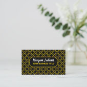 Carte De Visite Moderne Chic Professional (QR Code) Black Gold (Debout devant)