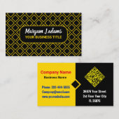 Carte De Visite Moderne Chic Professional (QR Code) Black Gold (Devant / Derrière)