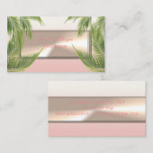 Carte De Visite Moderne Chic Professionnel, Palm Feuilles (Devant / Derrière)
