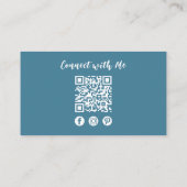 Carte De Visite Moderne Chic professionnel QR Code Social Media Bl (Dos)