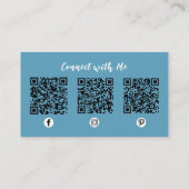 Carte De Visite Moderne Chic professionnel QR Code Social Media Bl (Dos)