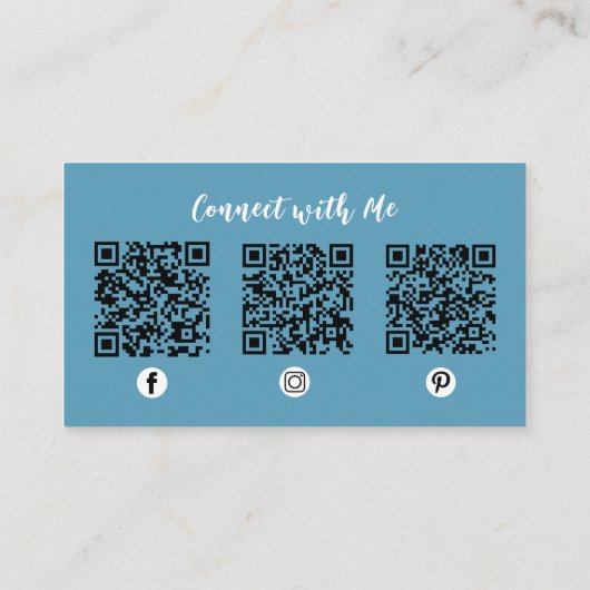 Carte De Visite Moderne Chic professionnel QR Code Social Media Bl (Dos)