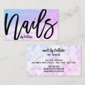 Carte De Visite Moderne Chic Purple Parties scintillant Marbre Nai (Devant / Derrière)