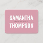 Carte De Visite Moderne Chic Rose & Blanc Professionnel (Devant)