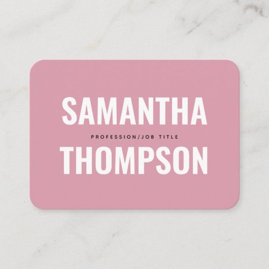 Carte De Visite Moderne Chic Rose & Blanc Professionnel (Devant)