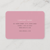Carte De Visite Moderne Chic Rose & Blanc Professionnel (Dos)
