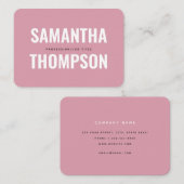 Carte De Visite Moderne Chic Rose & Blanc Professionnel (Devant / Derrière)
