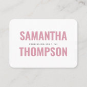 Carte De Visite Moderne Chic Rose & Blanc Professionnel (Devant)