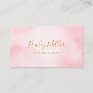Carte De Visite Moderne Chic Rose Pâle Aquarelle