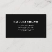Carte De Visite Moderne Chic Simple Monogramme Freelance Professio (Dos)