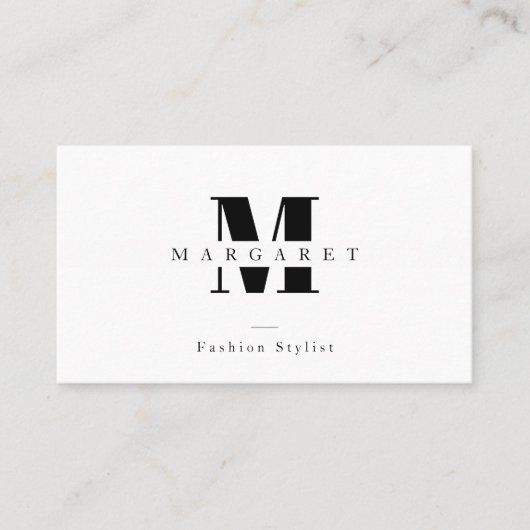 Carte De Visite Moderne Chic Simple Monogramme Freelance Professio (Devant)