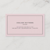 Carte De Visite Moderne Chic tendance Blush Pink coiffure script (Dos)