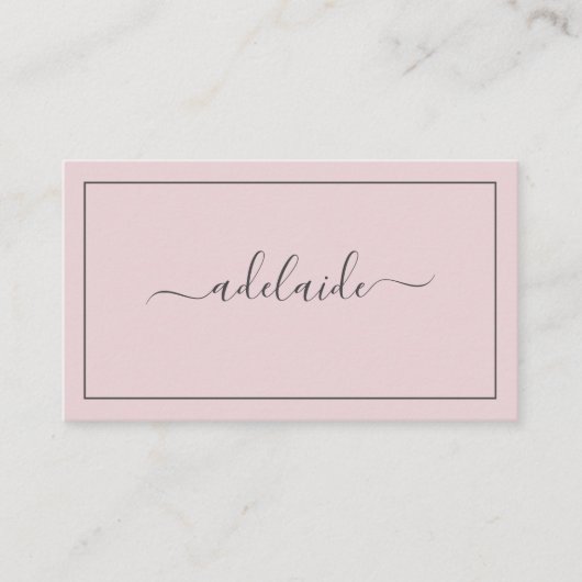 Carte De Visite Moderne Chic tendance Blush Pink coiffure script (Devant)