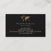 Carte De Visite Moderne Chic Travel Agent World Map parties scinti (Dos)