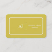 Carte De Visite Moderne Chic Vert Monogramme Élégant Tendance (Devant)