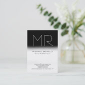 Carte de visite moderne Chubby noir blanc gris (Debout devant)