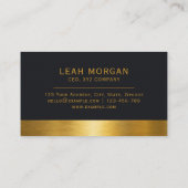 Carte De Visite Moderne Classic Gold et Noir Marble Professionnel (Dos)