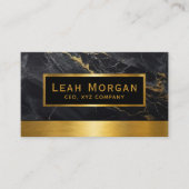 Carte De Visite Moderne Classic Gold et Noir Marble Professionnel (Devant)