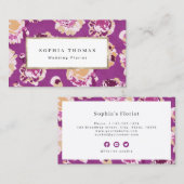Carte De Visite Moderne classique lilas abstrait floral profession (Devant / Derrière)