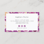 Carte De Visite Moderne classique lilas abstrait floral profession (Dos)