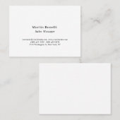 Carte De Visite Moderne Classique Professionnel Noir & Blanc (Devant / Derrière)