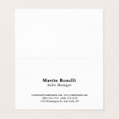 Carte De Visite Moderne Classique Professionnel Noir & Blanc (Extérieur déplié)