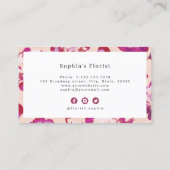 Carte De Visite Moderne classique rouge abstrait floral profession (Dos)