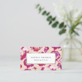 Carte De Visite Moderne classique rouge abstrait floral profession (Debout devant)