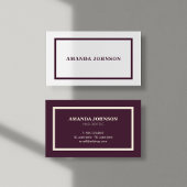 Carte De Visite Moderne Clean Simple Blanc & Purple Décontracté