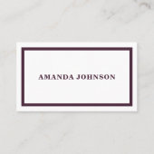 Carte De Visite Moderne Clean Simple Blanc & Purple Décontracté (Devant)