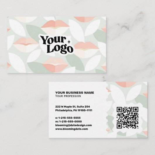 Carte de visite moderne – Code QR & logo (Devant / Derrière)