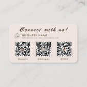 Carte De Visite Moderne code QR multi social Mocha 3 (Devant)