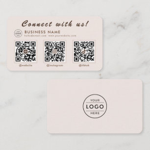 Carte De Visite Moderne code QR multi social Mocha 3