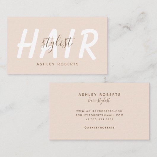 Carte De Visite Moderne coiffeur clair (Devant / Derrière)