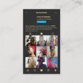 Carte De Visite Moderne coiffeur Monogramme noir Instagram (Devant)