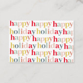 Carte De Visite Moderne Coloré Joyeux Vacances (Devant)