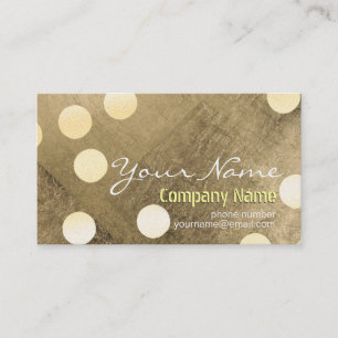 Carte De Visite Moderne Confetti Gold Polka Dot Or feuille Texture